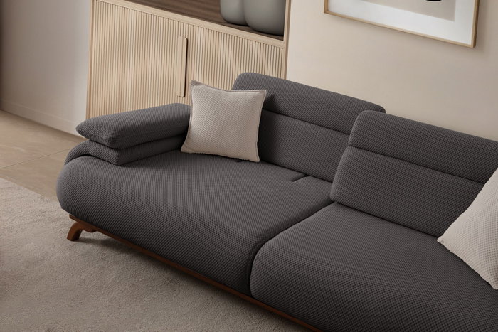 Atelier Del Sofa Bonjo Walnut - Anthracite Sofá de 3 Plazas Atelier Del Sofa Bonjo Walnut - Anthracite Sofá de 3 Plazas